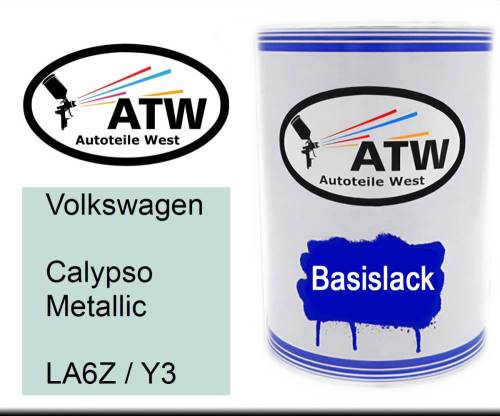 Volkswagen, Calypso Metallic, LA6Z / Y3: 500ml Lackdose, von ATW Autoteile West.